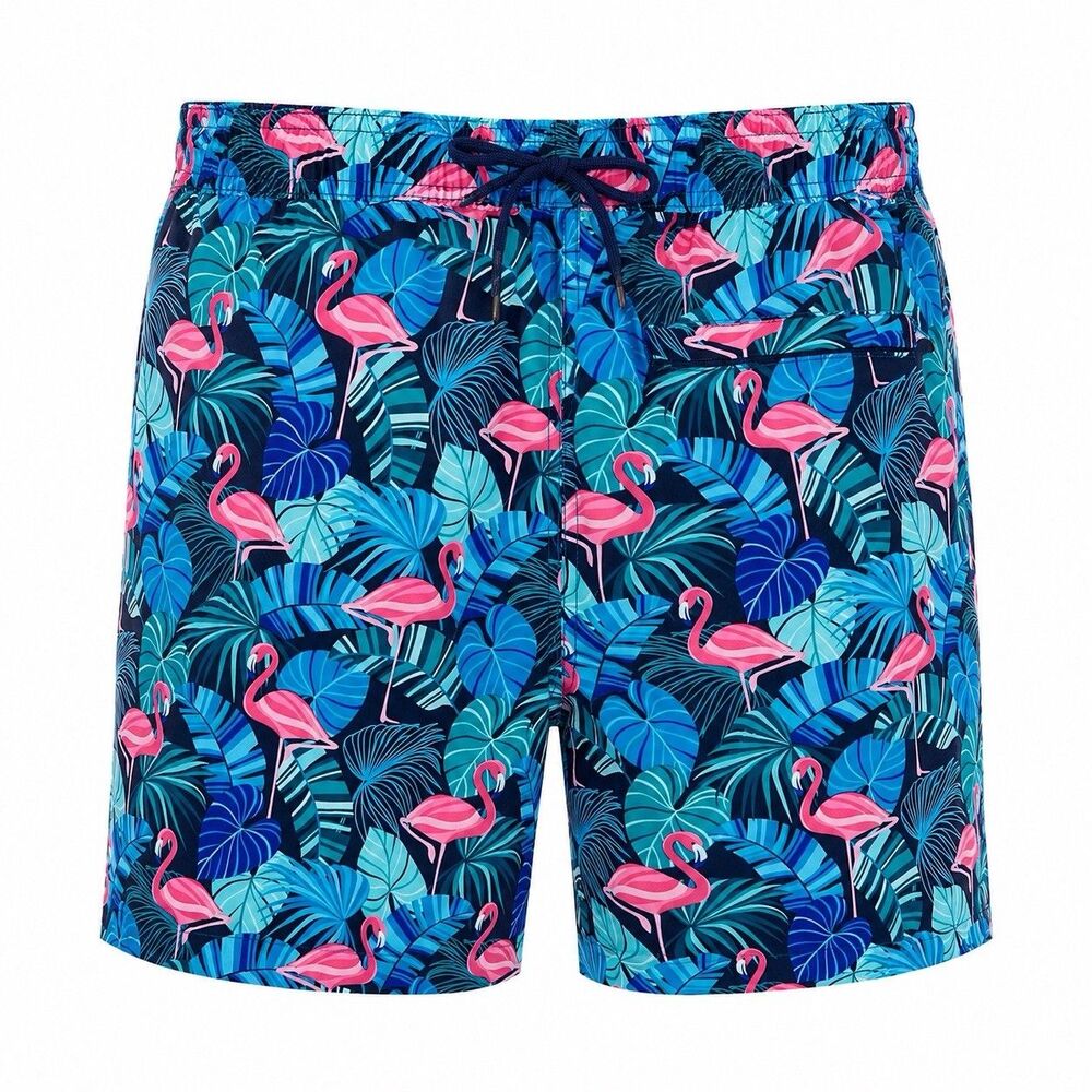 Members Mark Men’s Large Resort‎ Swim Trunk Flamingo Pool Beach Inseam 7 inch